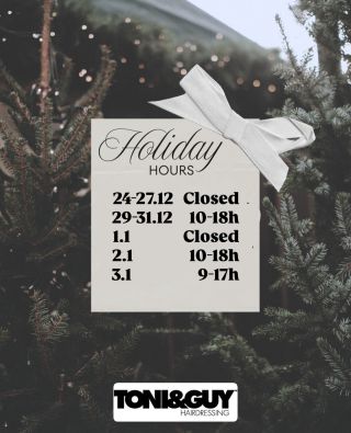 Our open hours at Christmas🎄✨